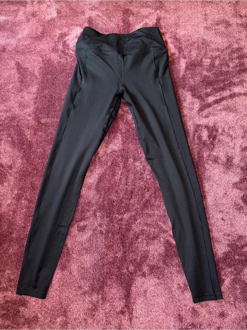 Under Armour Black Womens' Performance Leggings with White Logo - Picture 3 of 4